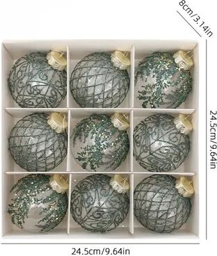 Modern Mode Marketplace White Champagne Green Balls, Transparent Christmas Ball Set, DIY Christmas Tree Ornaments, Luxury Holiday Decor For Part green