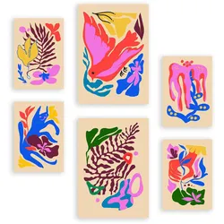 POSTER Set Mit 6 Malerisch 3 In Blume Zusammenfassung Ästhetische Dekorative Gemälde Für Ihr Wohnzimmer, Schlafzimmer, Zuhause A3 & A4 Rahmenlos