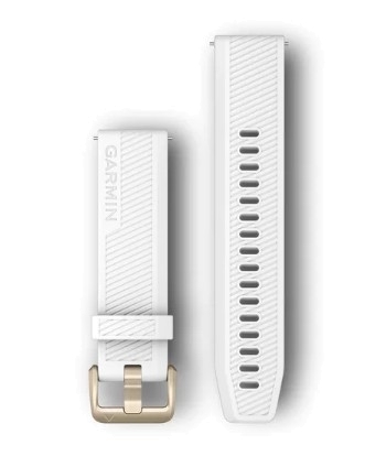 Garmin Schnellwechsel-Armbänder (20 mm) Weiß mit Teilen in hellgold