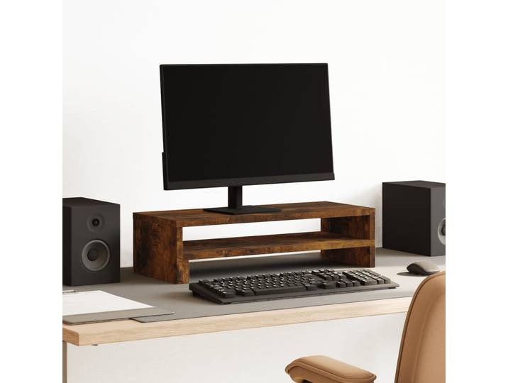 vidaXL Monitorständer Räuchereiche 54x22x15 cm Holzwerkstoff