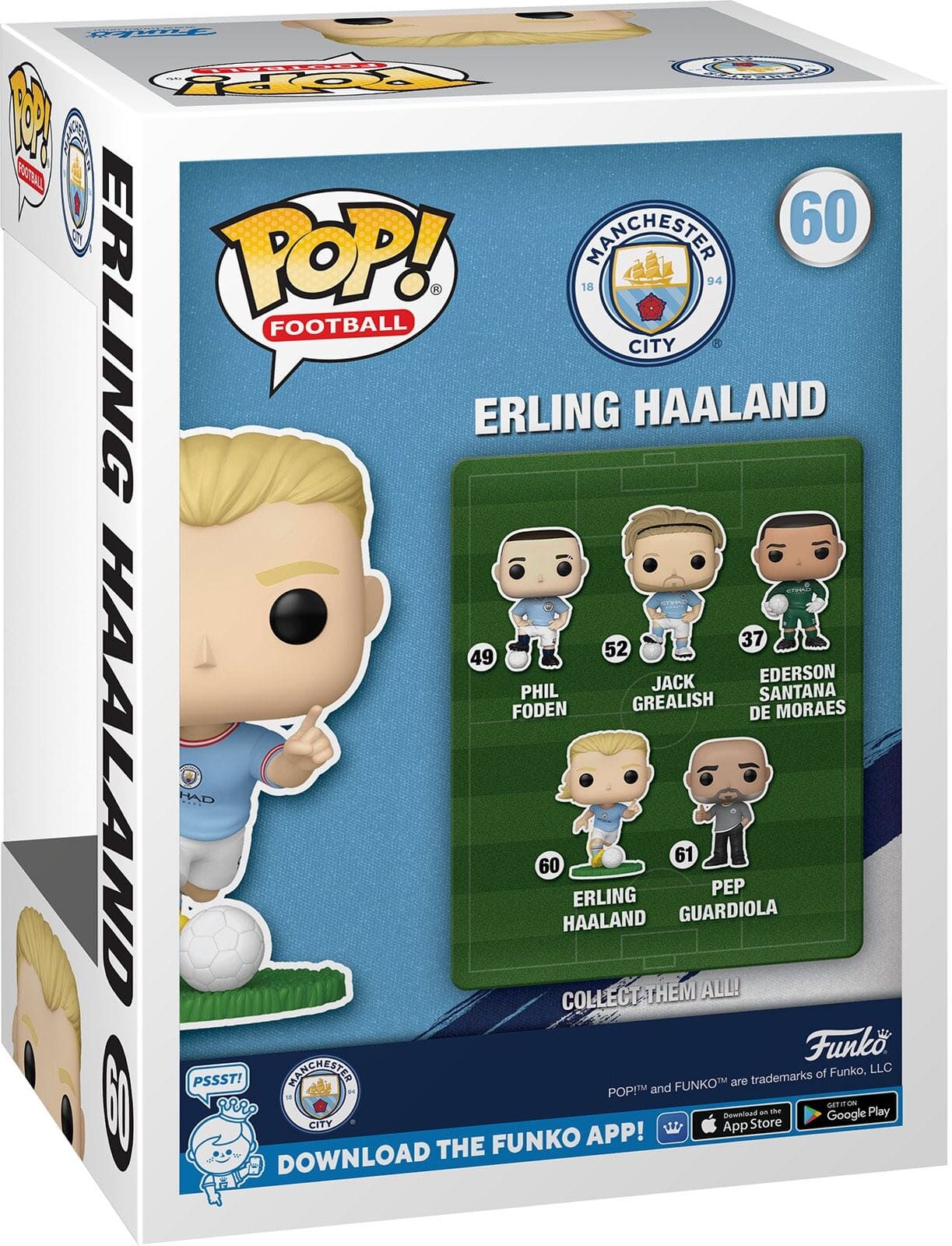 Funko Pop! Vinyl - Manchester City - Erling Haaland Figure, 3.75 in, Funko