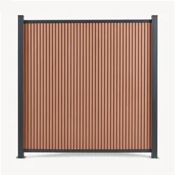 neu.holz, Sichtschutz, Gartenzaun Startermodul Grassano mit 2 Pfosten 185x180 cm WPC Braun