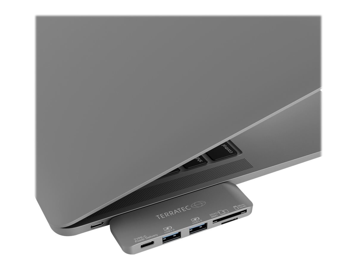 Terratec Connect C7 USB-C naar USB-C PD USB3.0 Cardreader Aluminium