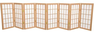 Red Lantern 2 ft. Tall Desktop Window Pane Shoji Screen - Natural - 8 Panels
