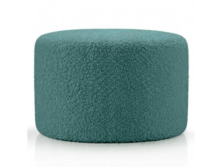 Deshome - Pouf Fußhocker Sofa Ø 80 cm Bouclé-Stoff: Pouf modernes Design für Sofa Wohnzimmer Schlafzimmer Puff Fußhocker Sitzhocker Wohnzimmer Isis petrol