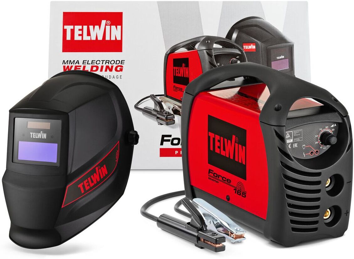 Telwin Force 165 230V ACX Inverter con casco da saldatura