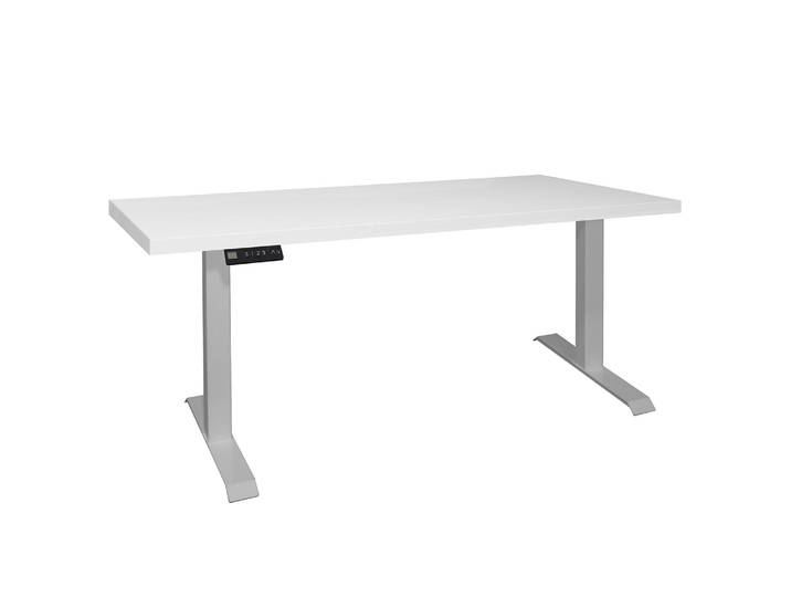 Bureau Unieux VI 160cm Blanc/Blanc mat Argenté