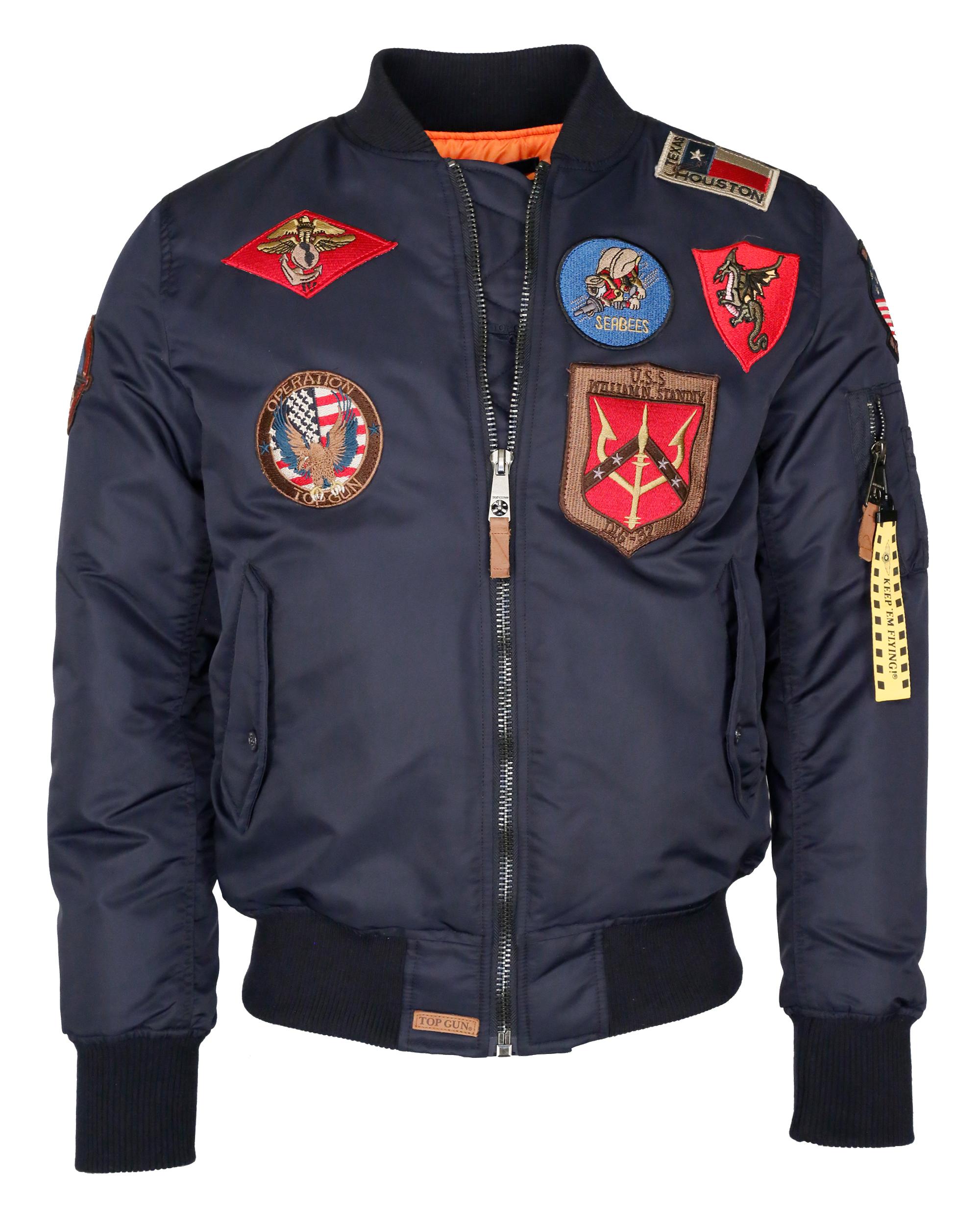 Top Gun bomberjack in pilotenstijl met patches TG20191053