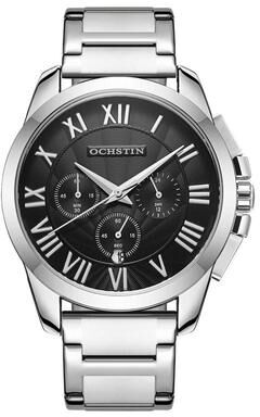 Everyday Crate OCHSTIN 7242 Mens Waterproof Quartz Stainless Steel Watch silver Black