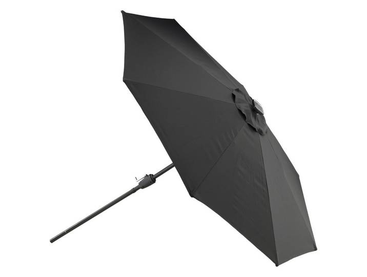 Gardenson Sonnenschirm, Schwarz, 270x241x270 cm, LED-Beleuchtung, Sonnenschutz, Sonnenschirme