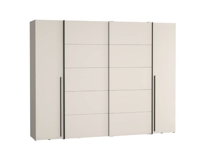 Armoire 2 portes coulissantes+ 2 battantes Narago Sable - Basika