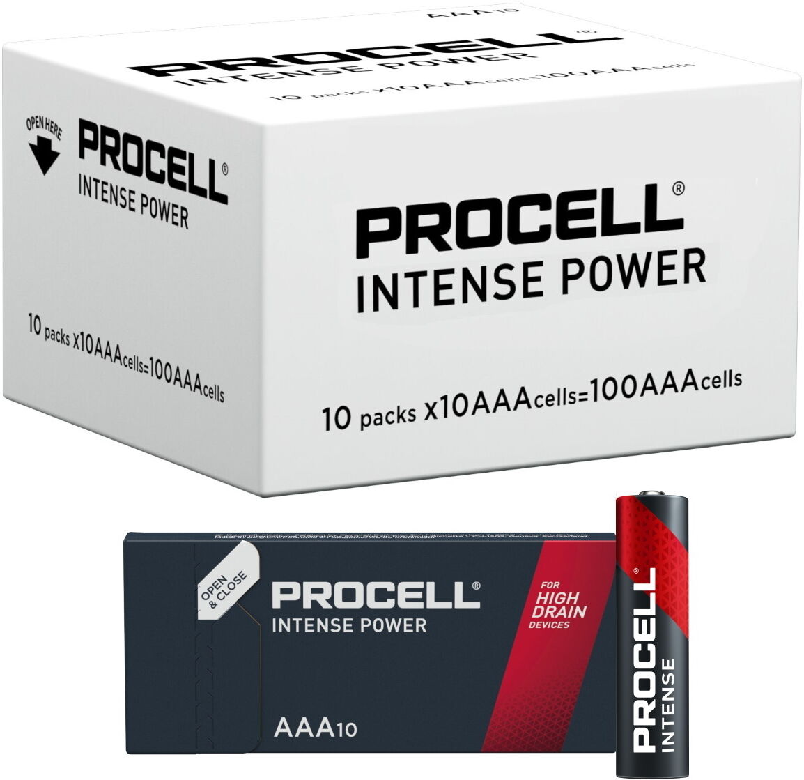 Duracell Procell Intense AAA LR03 PX2400 Batteries   Box of 100