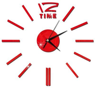 Inspire Essentials Modern DIY Mirror Wall Clock Frameless Decorative Wall Clock Sticker 12