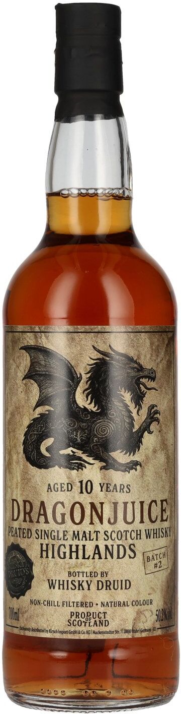 Whisky Druid 10 Years Old DRAGONJUICE Single Malt Scotch Whisky Batch #2 50,2% Vol. 0,7l