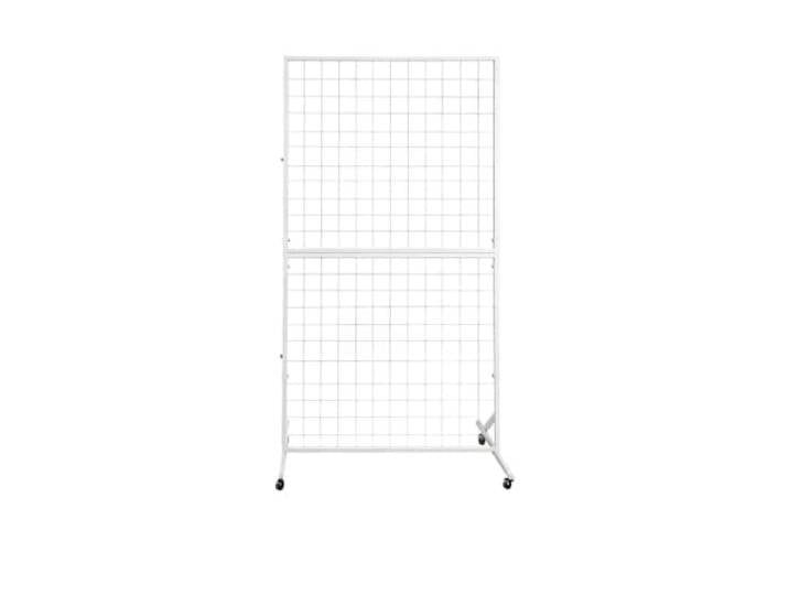 ZGCrumphant Vertikaler Stand-Präsentationsständer Schmuck-Gitter-Regal-Hakenhalter for Kunstausstellungen, Präsentations-Aufbewahrungsorganisator([white] 100x160cm)