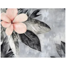 FOTOTAPETE Blumen Beton Blätter Vintage Schlafzimmer 150x105