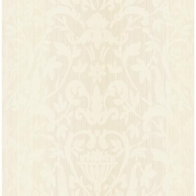 Seabrook Designs Alba Linen Damask Unpasted Wallpaper