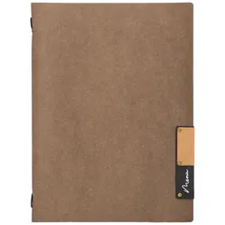 Securit® Speisekartenhülle A4 "Nature" - Braun - Naturfaser - 4 Sichtseiten