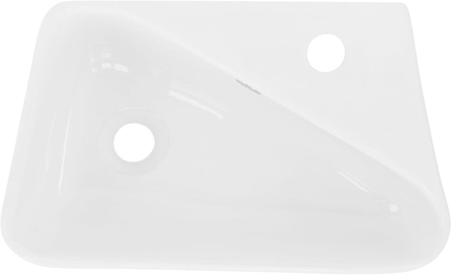 ML-Design Lavabo blanco cerámico con rebosadero y agujero para grifo