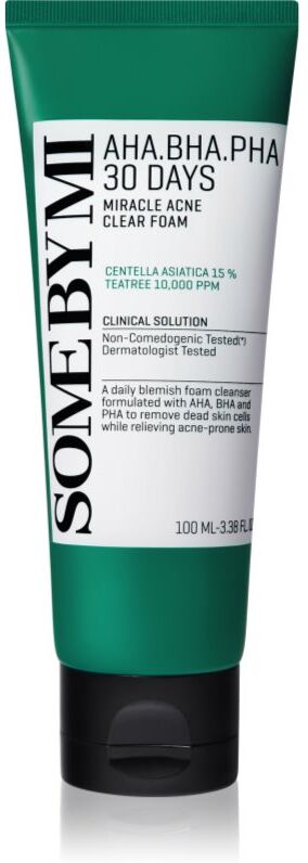 Some By Mi AHA∙BHA∙PHA 30 Days Miracle Acne Clear Foam Tiefenreinigungsschaum für problematische Haut, Akne 100 ml