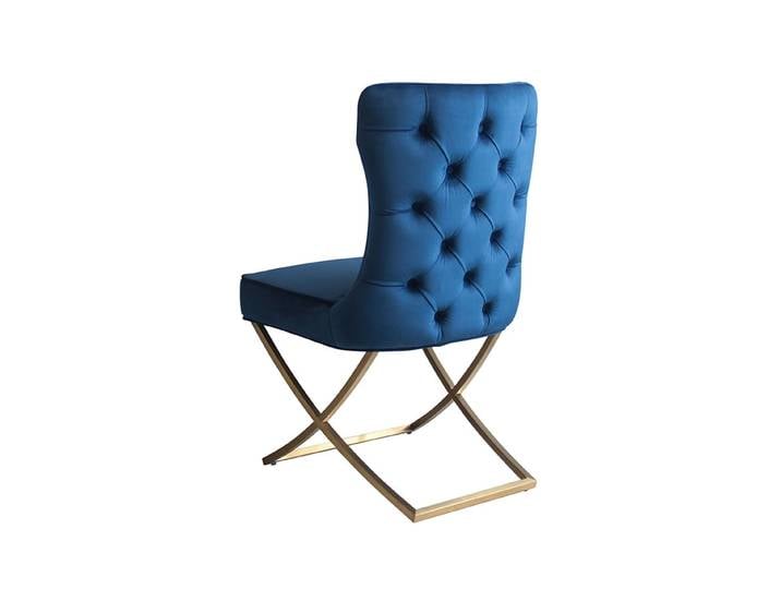 Wexler Esszimmerstuhl Marineblau - Basis Messing