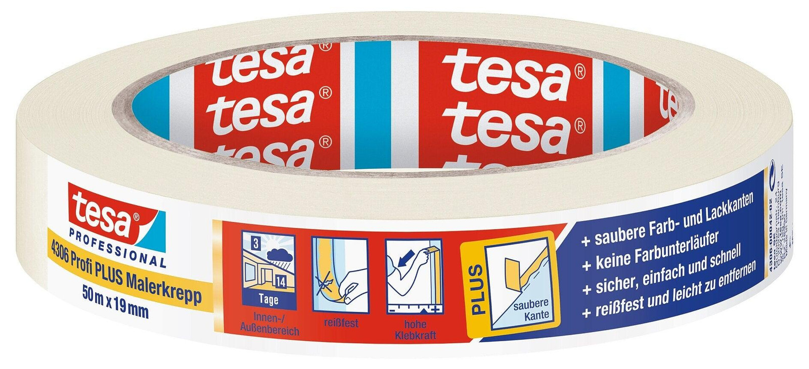 tesa 4306 Profi Plus verfmaskeertape 19 mm x 50 m