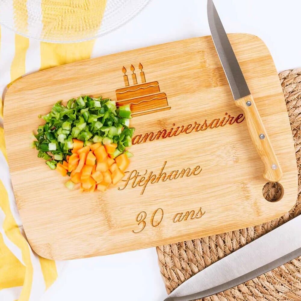 Ocadeau Planche à découper bois gravée