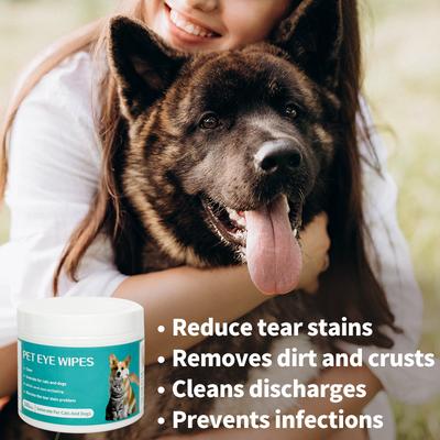 Happy Pet Pantry Pet Eye Wipes Tear Stain Remover For Dogs & Cats Gentle Cleaning Pads Pet Eye Wipes Tear Stain Remover For Dogs & Cats Gentle Cleaning Pads