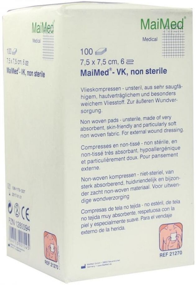 Vlieskompressen 7,5x7,5 cm unsteril 6fach 100stk