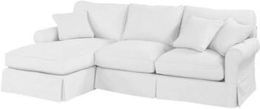 Baldwin 2-Piece Sectional Slipcover - Left Arm Chaise & Right Arm Loveseat - Super White Twill - Ballard Designs