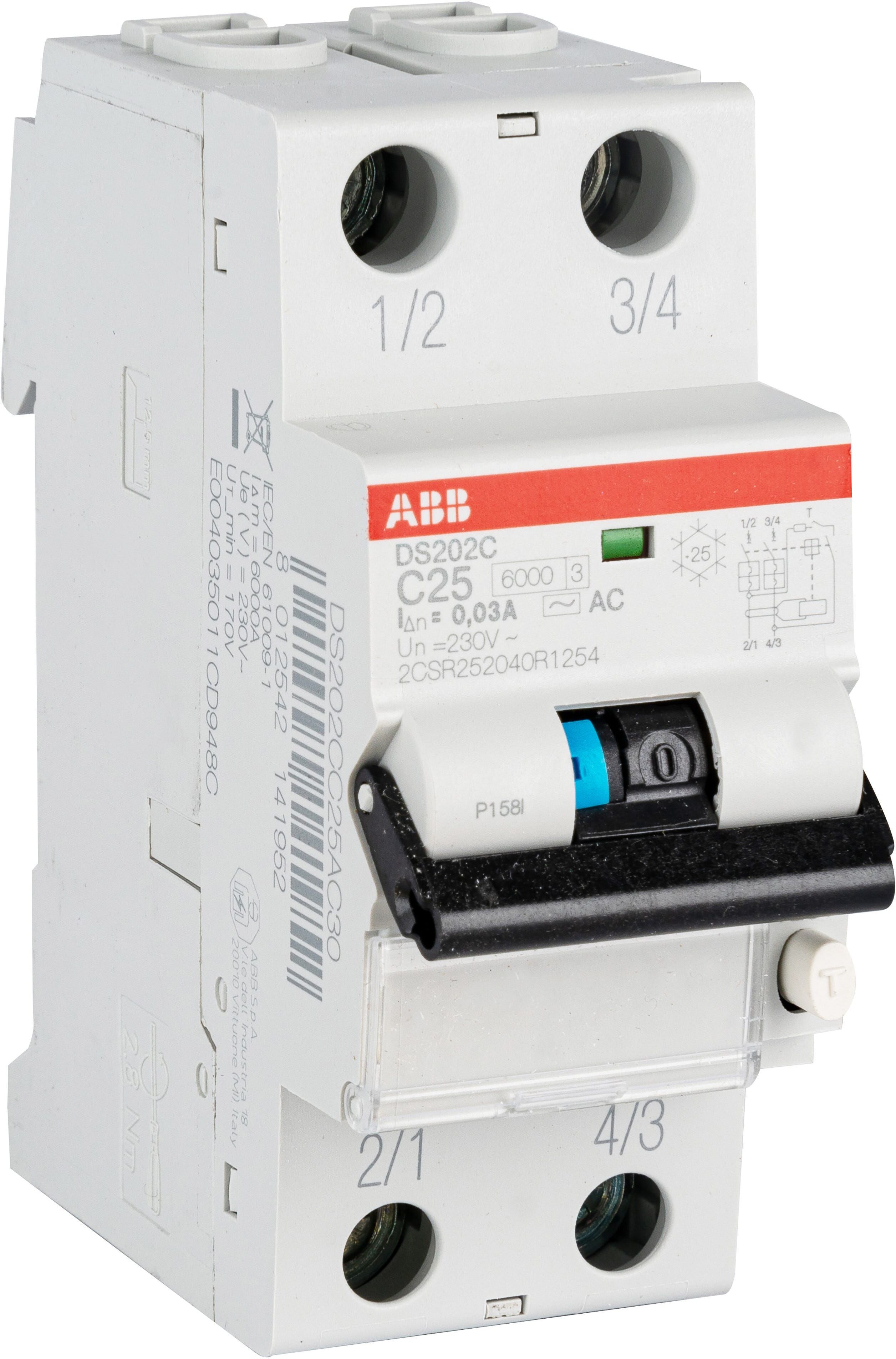 Tecnomat INTERRUTTORE MAGNETOTERMICO ABB DIFFERENZIALE 2P 25A 6KA