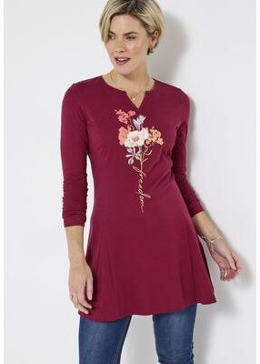 Plus Size Women's Stretch Knit Pleat Tunic by Joe Browns in Freedom Flower (Size 1X)