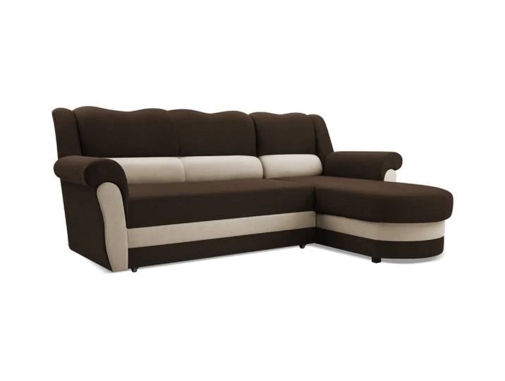 Ecksofa BRUNO Rechts Braun/beige (Bahama 08 + Bahama 33)