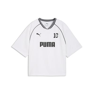 Trainingsshirt PUMA "PUMA Sport Relaxed Trikot Damen", Damen, Gr. S, weiß, Obermaterial: 100% Polyester. Kragen: 5% Elasthan, 95% Polyester, clean, relaxed fit, Rundhals, Shirts