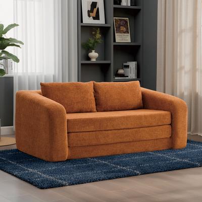 unbranded "71.2""W 2-in-1 Foldable Pull Out Loveseat Sofa Bed Equipped with Armrest & Backrest Pillows"