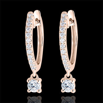 Edenly Creolen halb ausgefasstes PavÃ© Frische - Kleiner AnhÃ¤nger - 9 Karat Ro