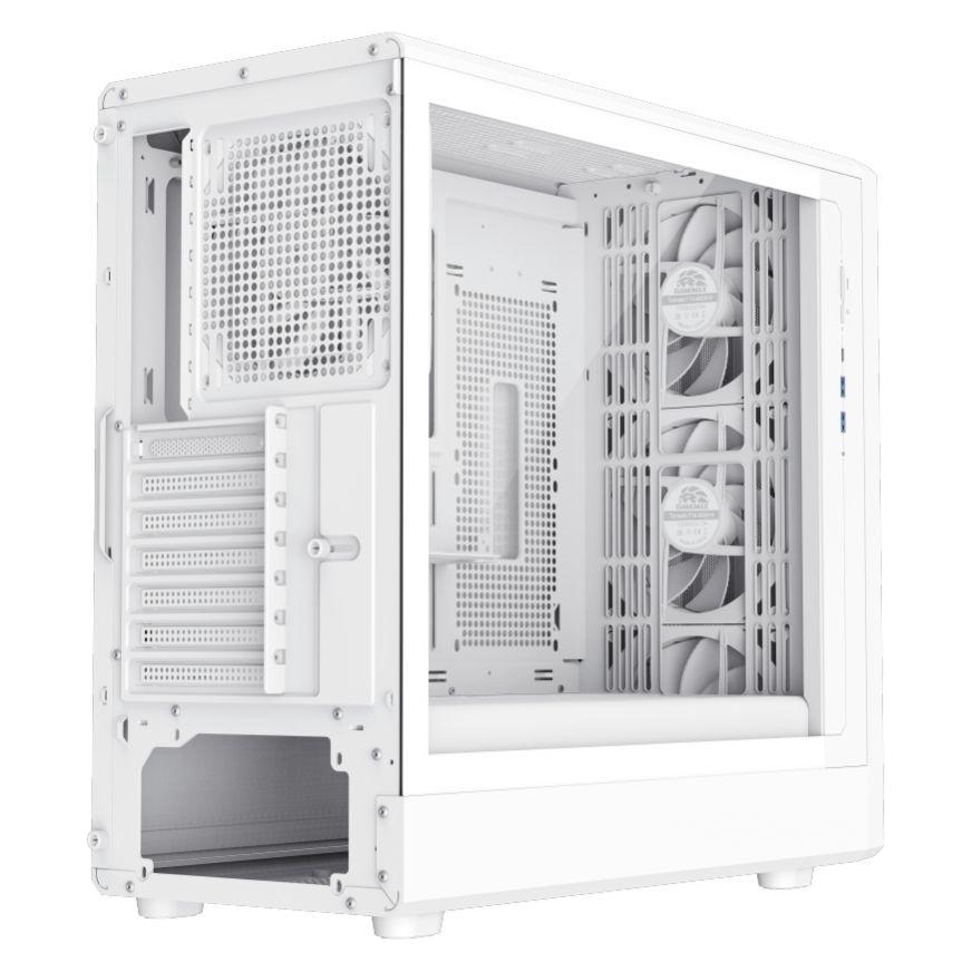 GameMax Boitier Moyen Tour ATX Claw 460 avec panneau vitré (Blanc) (ATX, mATX, Mini-ITX) (9101-1200R0006)