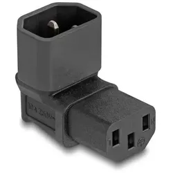 DeLOCK Netzadapter IEC 60320 - C14 auf C13, Stecker / Buchse, 10 A, 90° gewinkelt