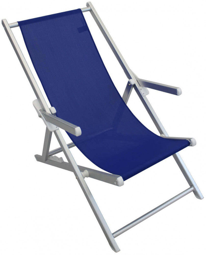giordanoshop Sdraio Mare Textilene con Braccioli 98x67,5x106 h cm in Textilene Blu...