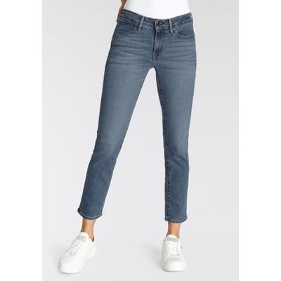 Slim-fit-Jeans LEVI'S "712 SLIM WELT POCKET", Damen, Gr. 29, Länge 34, blau (blau wave mid), Denim/Jeans, Obermaterial: 85% Baumwolle, 7% Lyocell, 6% Elastomultiester, 2% Elasthan, slim fit, Jeans Slim-fit-Jeans