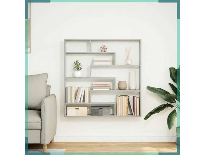 Étagère cube murale 7 compartiments - 860027 - Sonoma gris - Bois d'ingénierie - 100x18x100 cm
