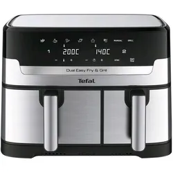 Tefal EY905D, Fritteuse, Schwarz, Silber