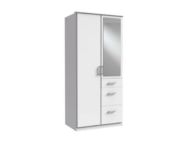 M Möbel-Direkt Deutschlands schnelle Möbel Kleiderschrank Click in Weiß 91 cm Breite, mit Spiegel