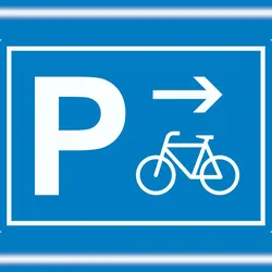 HB-Druck Fahrrad Parkplatz Aufkleber mit Richtungspfeil rechts waagerecht A4 (210x297mm)