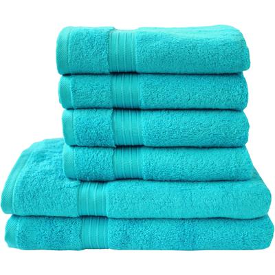 Handtuch Set DYCKHOFF "Siena", blau (aqua), Obermaterial: 100% Baumwolle, Handtuch-Sets, in tollen Unifarben