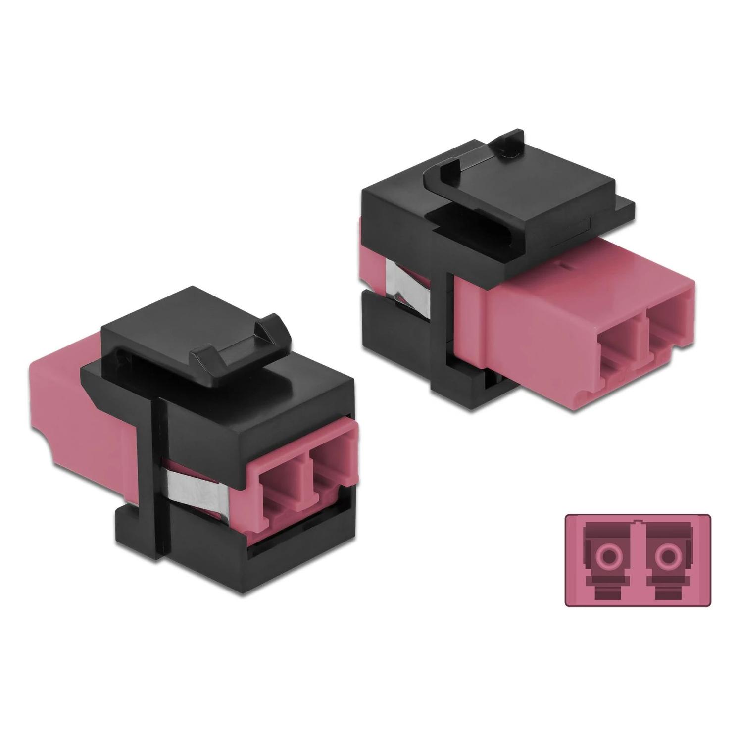 Delock Keystone Modul LC Duplex Buchse zu LC Duplex Buchse violett / schwarz (Keystone Modul) (86721)