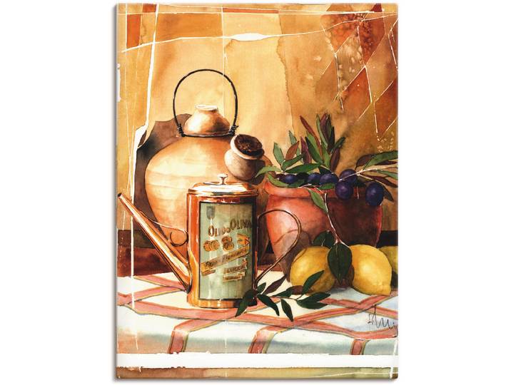 Leinwandbild ARTLAND Olivenöl , orange (farbe bild(er): orange), B:45cm H:60cm, Bilder, Leinwandbild, auf Holzrahmen gespannt