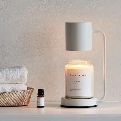 Inspired Finds Modern Korean Candle Warmer Lamp Dimmable Electric Wax Melt Lamp With Candle Tray white
