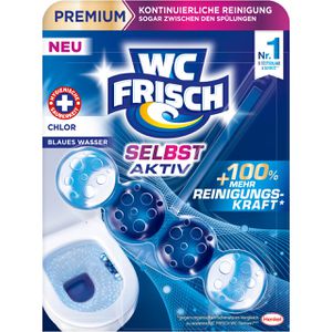 WC-Frisch WC-Duftspüler Premium Selbst Aktiv Chlor, Blauspüler, Einhänger mit Stein
