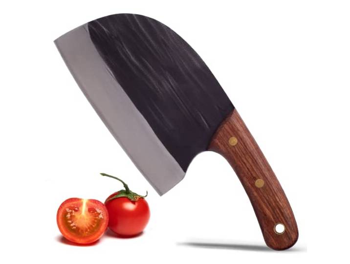Erste Schmiede Handgeschmiedetes Kochmesser Ergonomic, Scharfes Profimesser, Ergonomischer Griff, Outdoor & Indoor Messer